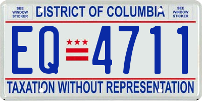 DC license plate EQ4711