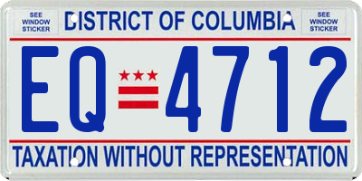 DC license plate EQ4712