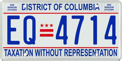 DC license plate EQ4714