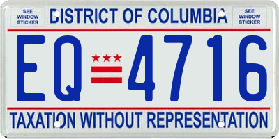 DC license plate EQ4716
