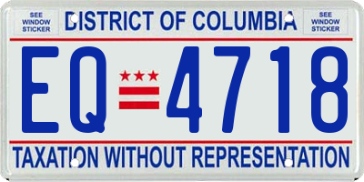 DC license plate EQ4718