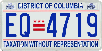 DC license plate EQ4719