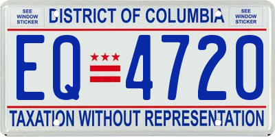 DC license plate EQ4720