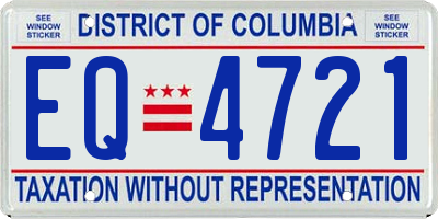 DC license plate EQ4721