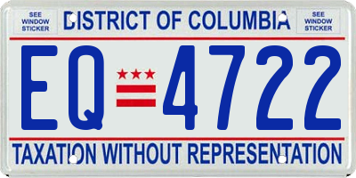DC license plate EQ4722