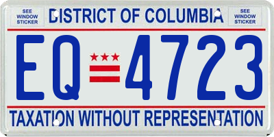 DC license plate EQ4723
