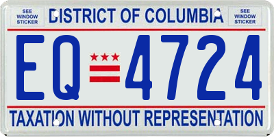 DC license plate EQ4724