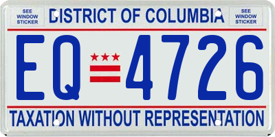 DC license plate EQ4726