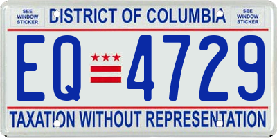 DC license plate EQ4729