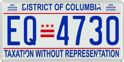 DC license plate EQ4730