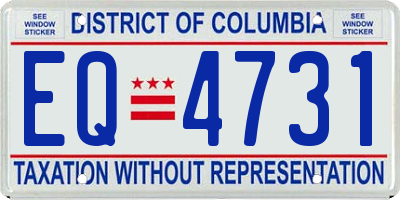 DC license plate EQ4731