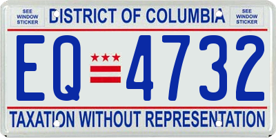 DC license plate EQ4732