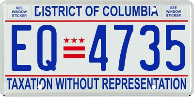 DC license plate EQ4735