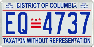 DC license plate EQ4737