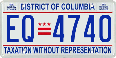 DC license plate EQ4740