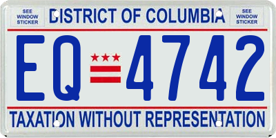 DC license plate EQ4742