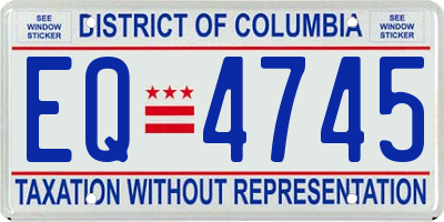 DC license plate EQ4745