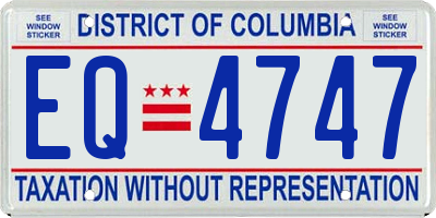 DC license plate EQ4747