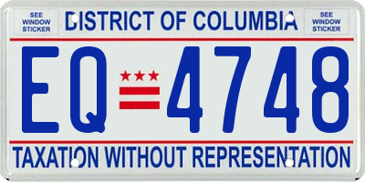 DC license plate EQ4748