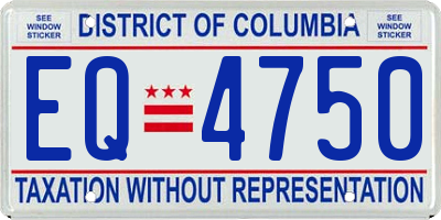 DC license plate EQ4750