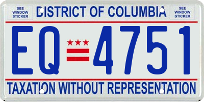 DC license plate EQ4751