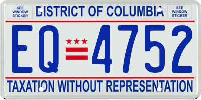 DC license plate EQ4752