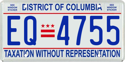DC license plate EQ4755