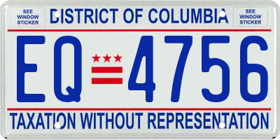 DC license plate EQ4756