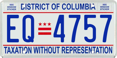DC license plate EQ4757