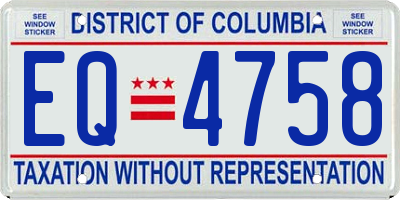DC license plate EQ4758