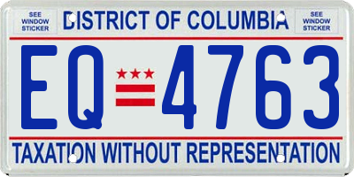 DC license plate EQ4763