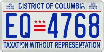 DC license plate EQ4768