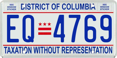 DC license plate EQ4769