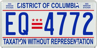 DC license plate EQ4772