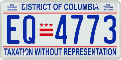 DC license plate EQ4773