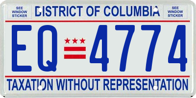 DC license plate EQ4774