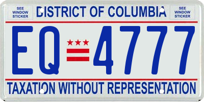 DC license plate EQ4777