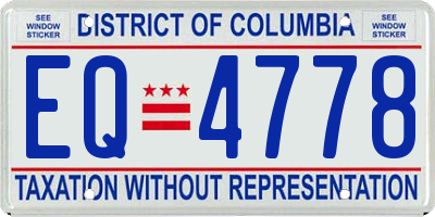 DC license plate EQ4778