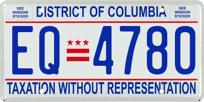 DC license plate EQ4780