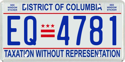DC license plate EQ4781