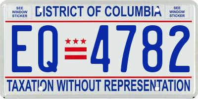 DC license plate EQ4782