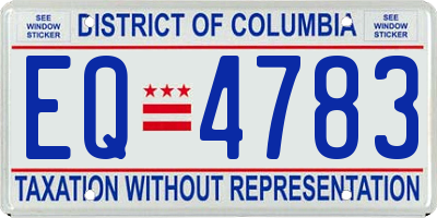 DC license plate EQ4783