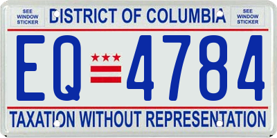 DC license plate EQ4784