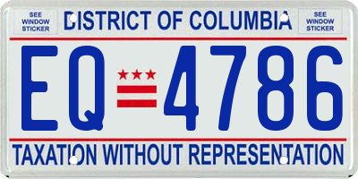 DC license plate EQ4786