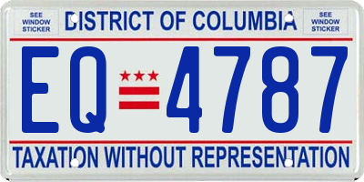 DC license plate EQ4787