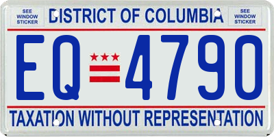 DC license plate EQ4790