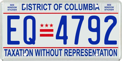 DC license plate EQ4792