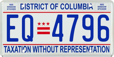 DC license plate EQ4796