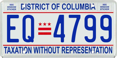 DC license plate EQ4799