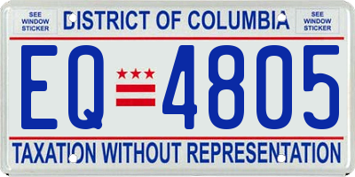 DC license plate EQ4805